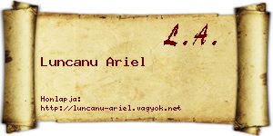 Luncanu Ariel névjegykártya